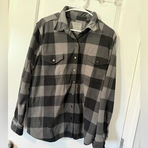 Natural Reflections Black and Gray Plaid Button Down Shirt